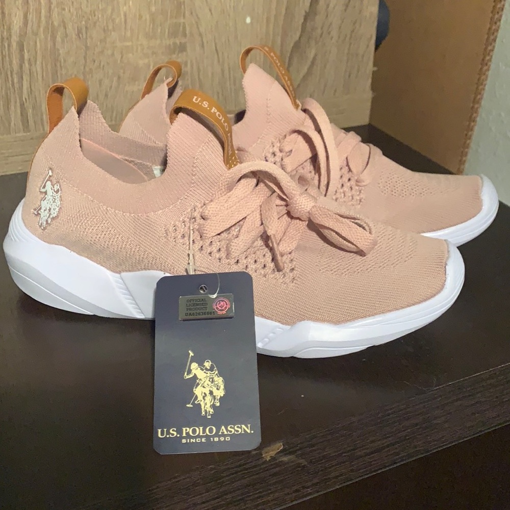 Pink polo athletic shoes